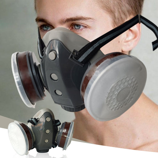 Dust-Proof Integrated Respirator Mask – Dual-Tank Activated Carbon Filters, Industrial-Grade Gas & Dust Protection 🛡️🔥