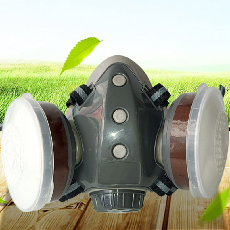 Dust-Proof Integrated Respirator Mask – Dual-Tank Activated Carbon Filters, Industrial-Grade Gas & Dust Protection 🛡️🔥