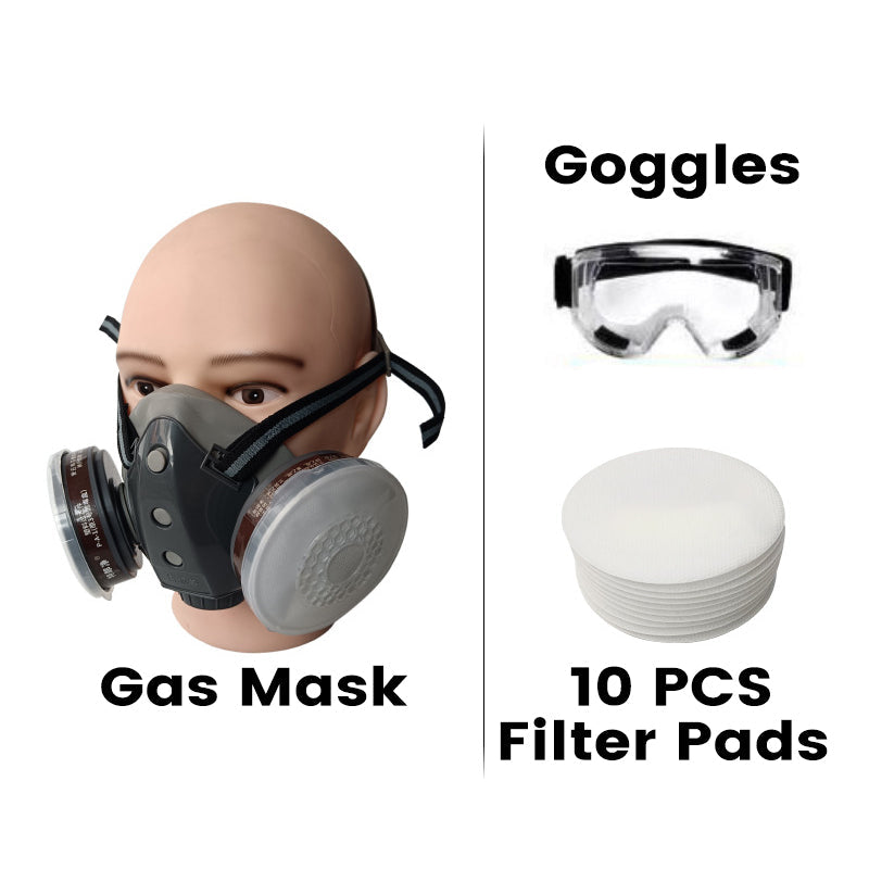 Dust-Proof Integrated Respirator Mask – Dual-Tank Activated Carbon Filters, Industrial-Grade Gas & Dust Protection 🛡️🔥