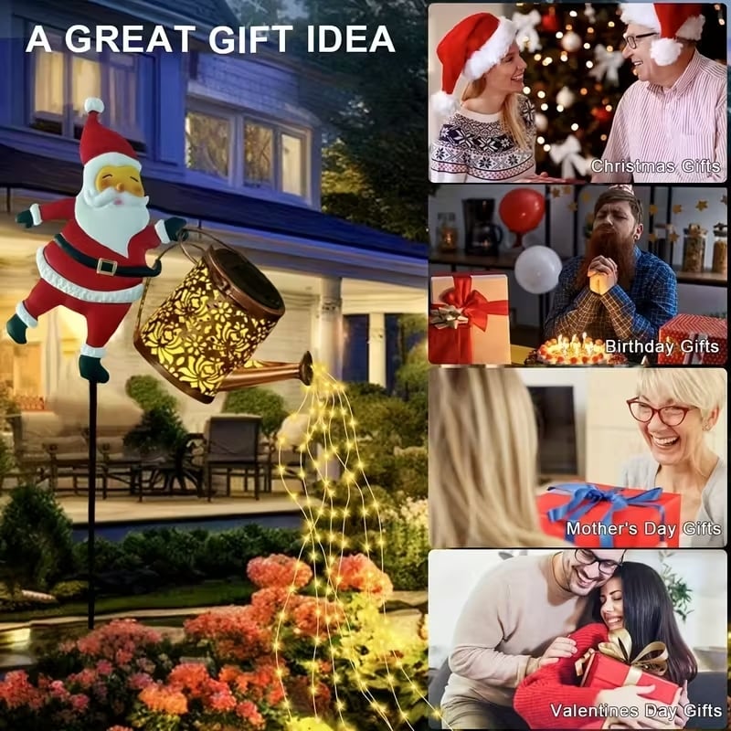 🎁Pre-Christmas Sale: 50% Off🎅✨Santa Watering Can Solar Light with Ground Stake