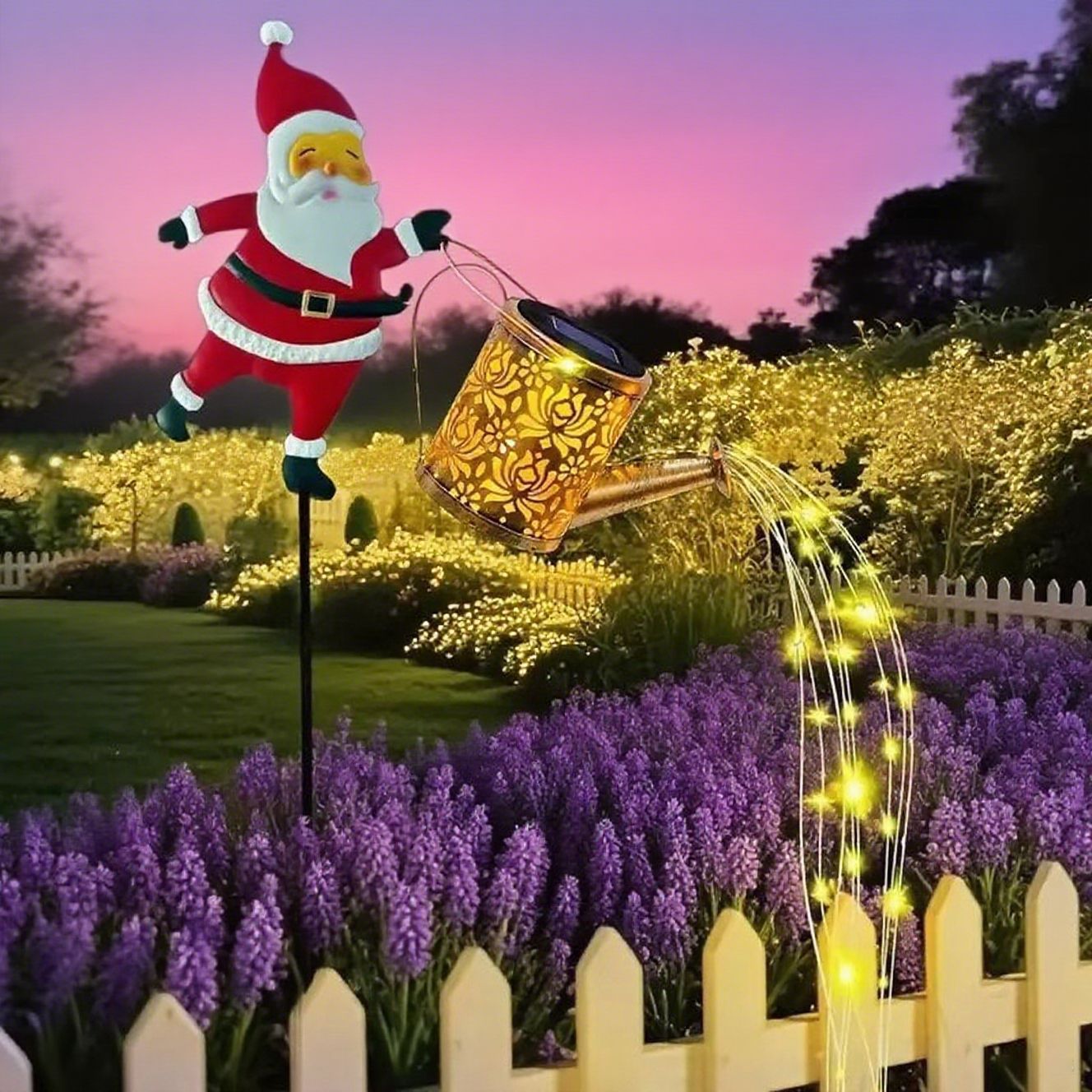 🎁Pre-Christmas Sale: 50% Off🎅✨Santa Watering Can Solar Light with Ground Stake