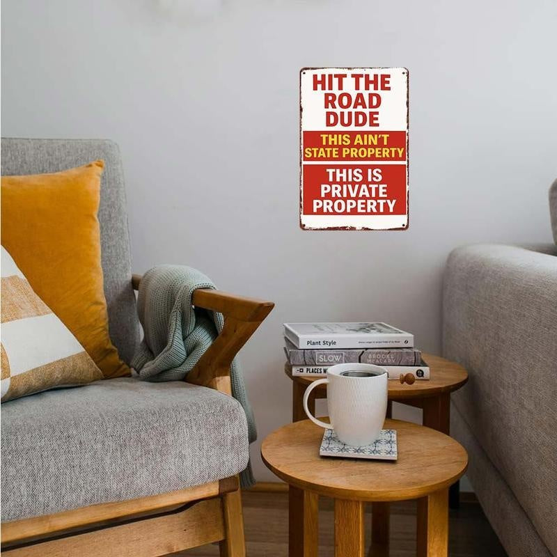 Metal Sign for Private Property Decor