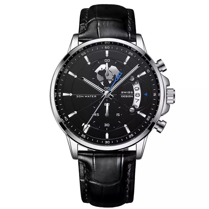 💥Christmas Eve Sale: 50% OFF🌍Men's watch with globe motif in maritime style