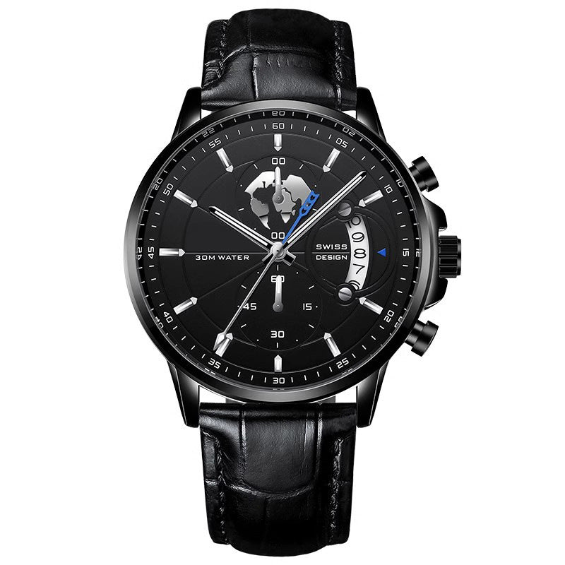 💥Christmas Eve Sale: 50% OFF🌍Men's watch with globe motif in maritime style