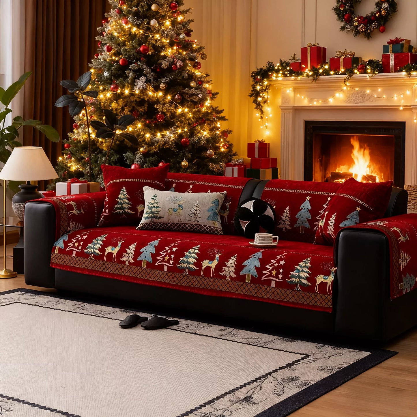 🎄🎁Meet Christmas With 50% OFF💥Plush Chenille Anti-Slip Couch Cover