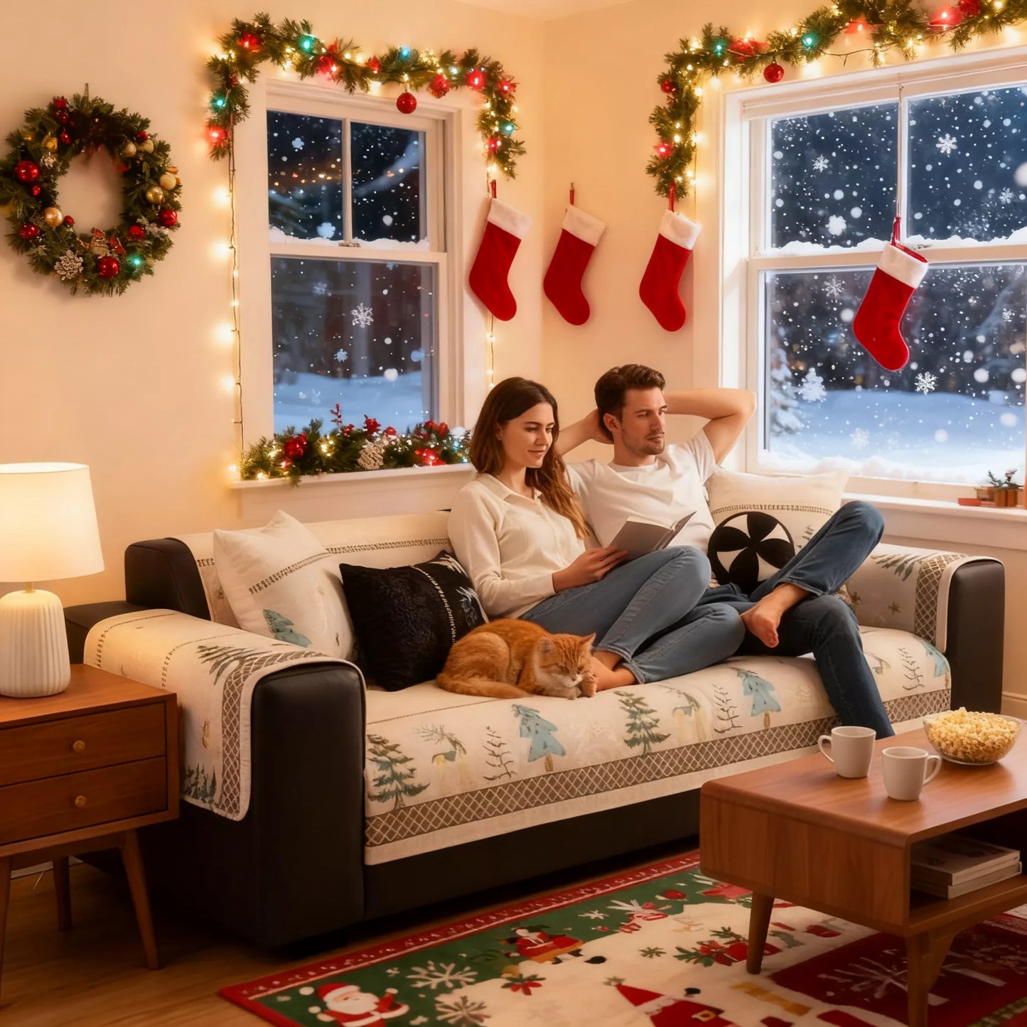 🎄🎁Meet Christmas With 50% OFF💥Plush Chenille Anti-Slip Couch Cover