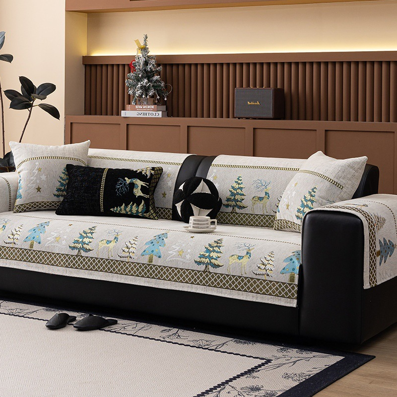 🎄🎁Meet Christmas With 50% OFF💥Plush Chenille Anti-Slip Couch Cover
