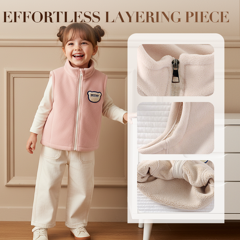 Kids' Zip-Up Winter Vest with Warm Lining