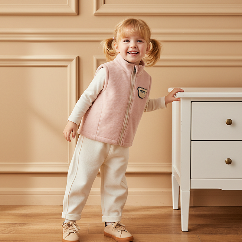 Kids' Zip-Up Winter Vest with Warm Lining
