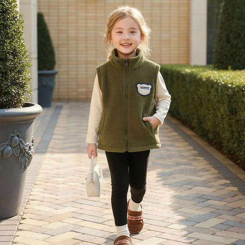 Kids' Zip-Up Winter Vest with Warm Lining