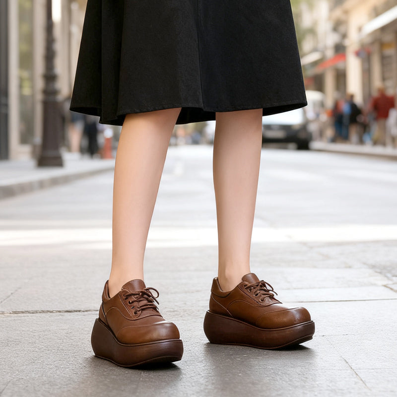 Women's Vintage-Style Platform Loafers