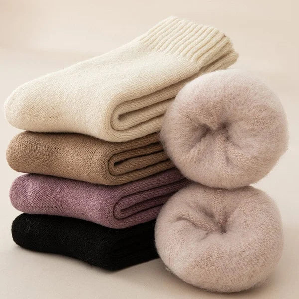 Nyzfexk Women's Solid Mid-calf Socks, Casual Soft Comfy Warm Socks for Fall & Winter