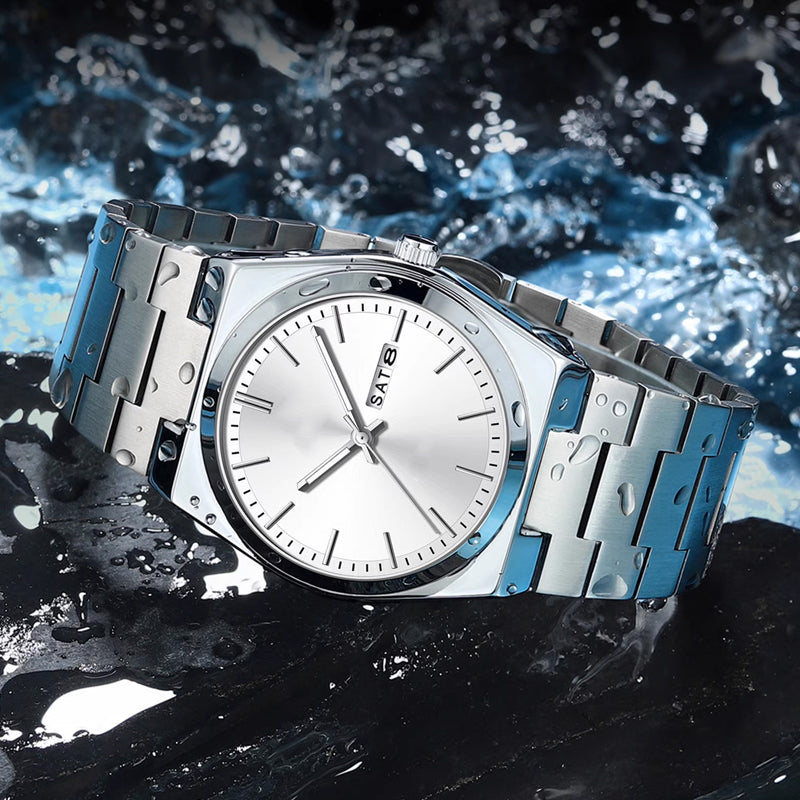 Men's Casual Business Round Dial Analog Quartz Watch