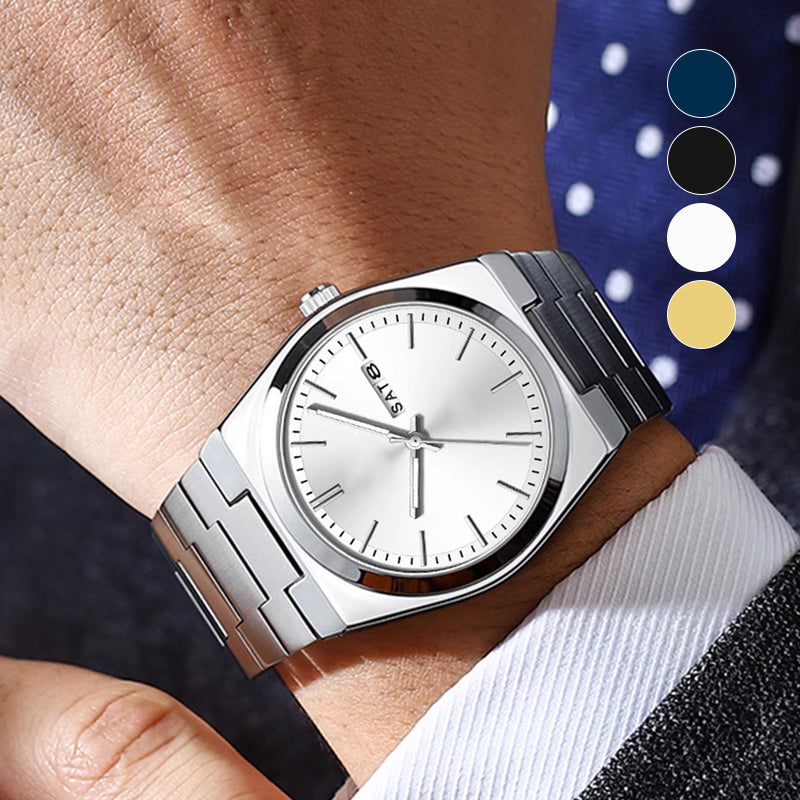 Men's Casual Business Round Dial Analog Quartz Watch