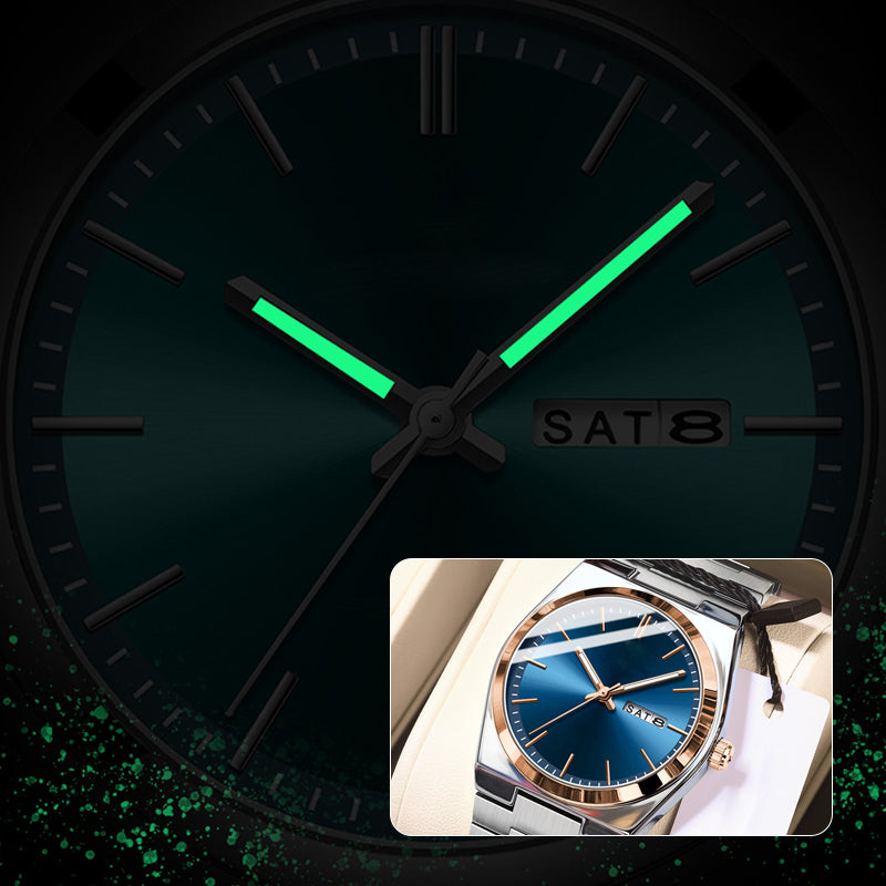Men's Casual Business Round Dial Analog Quartz Watch