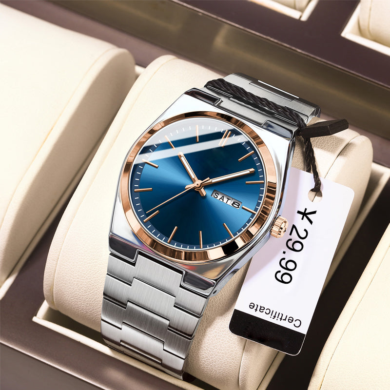 Men's Casual Business Round Dial Analog Quartz Watch