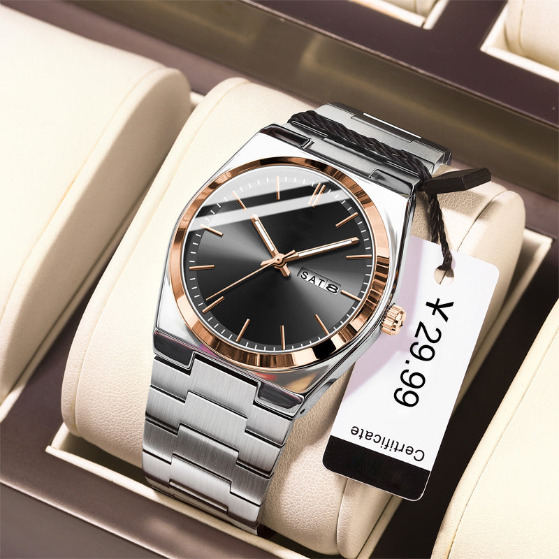 Men's Casual Business Round Dial Analog Quartz Watch