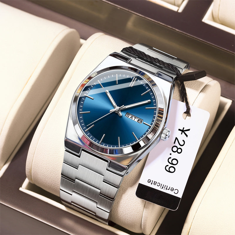 Men's Casual Business Round Dial Analog Quartz Watch