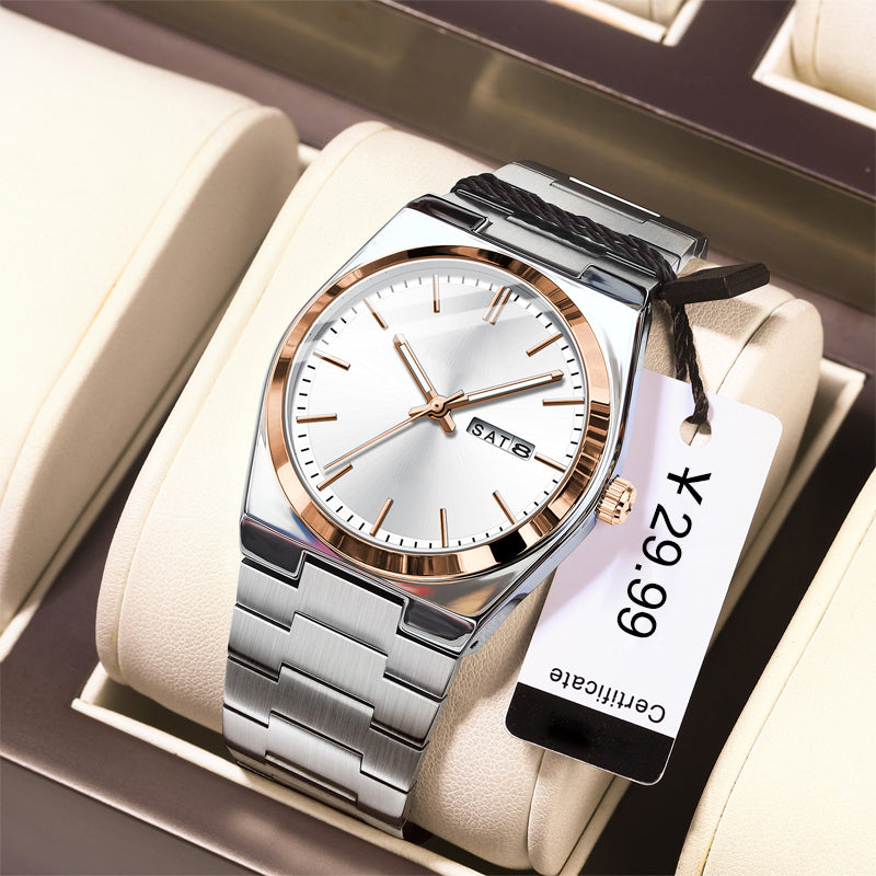 Men's Casual Business Round Dial Analog Quartz Watch