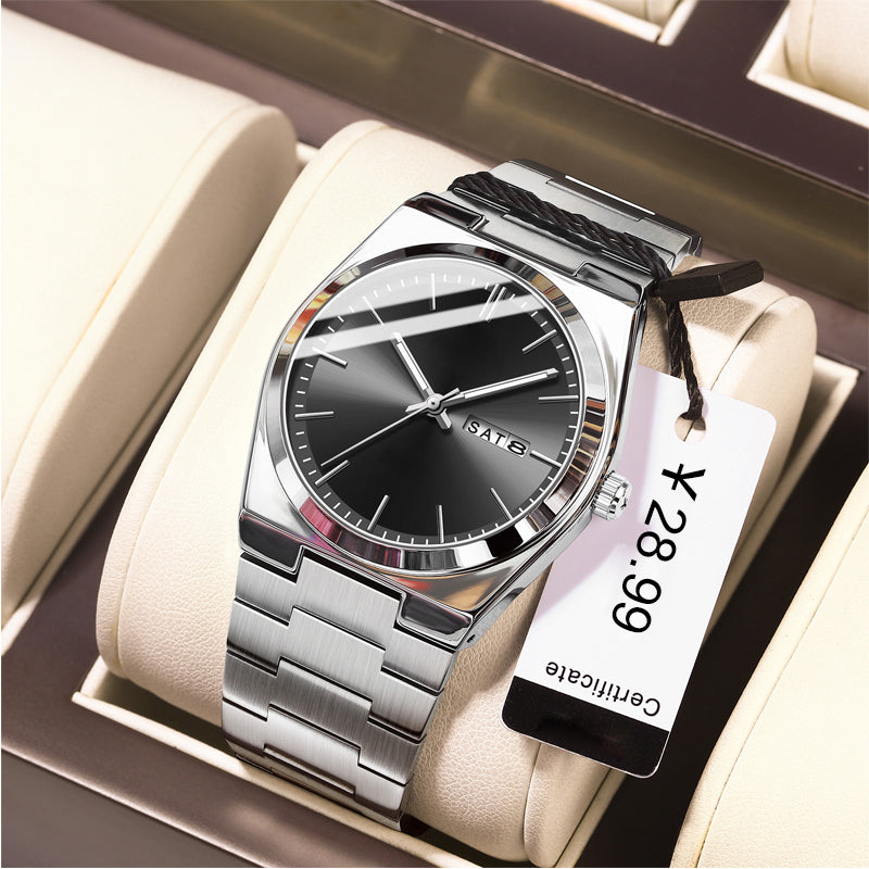 Men's Casual Business Round Dial Analog Quartz Watch