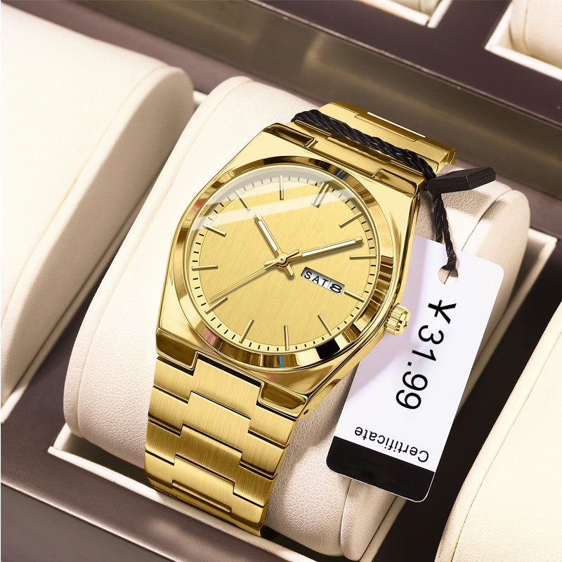 Men's Casual Business Round Dial Analog Quartz Watch