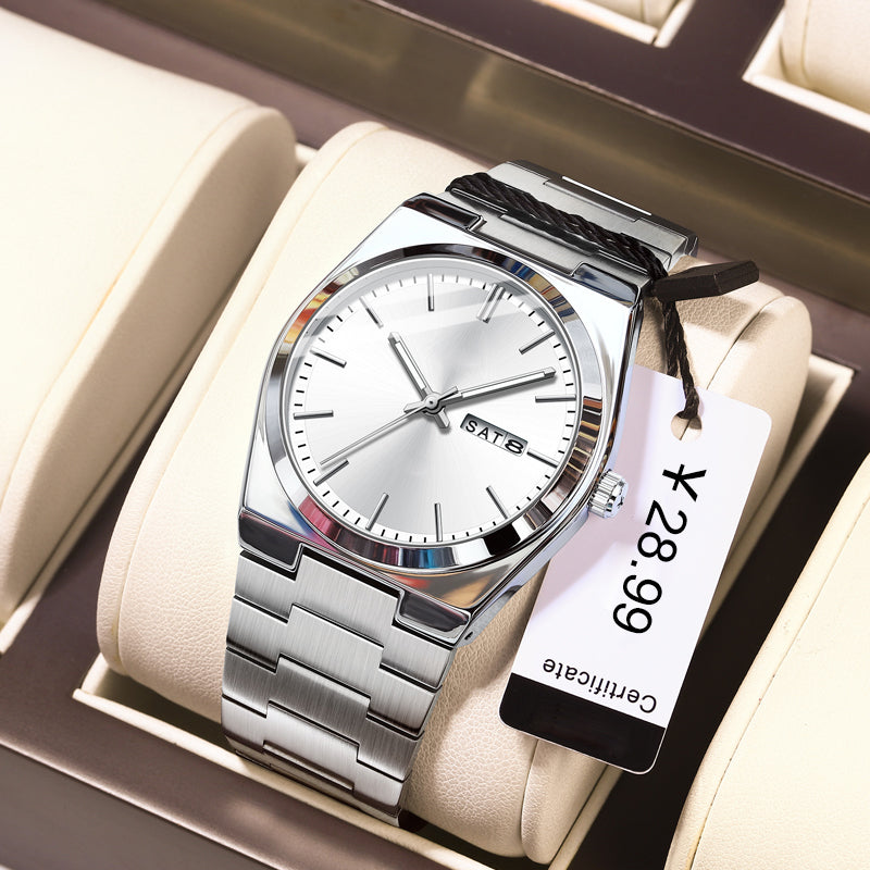 Men's Casual Business Round Dial Analog Quartz Watch