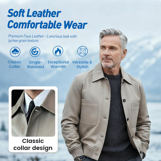 ⏰Black Friday Sale 50% OFF💥💥Men's Classic Faux Leather Jacket