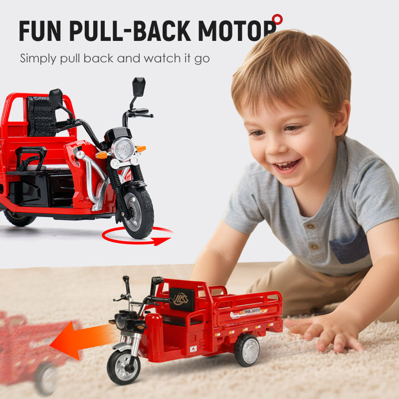 🎄🎁Christmas Special Offer: 50% OFF💥Pull-Back Electric Tricycle Toy with Sound & Light
