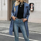 🧥High-quality women's clothing-Elegant Black Double-Breasted Coat: Comfortable Fit & Timeless Style