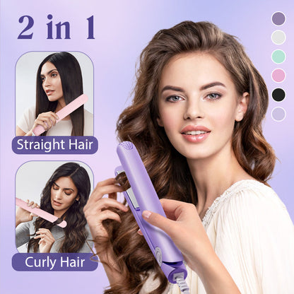 ⏳Last Day Sale 70% OFF💥2-in-1 Mini Curling Wand & Flat Iron Hair Straightener