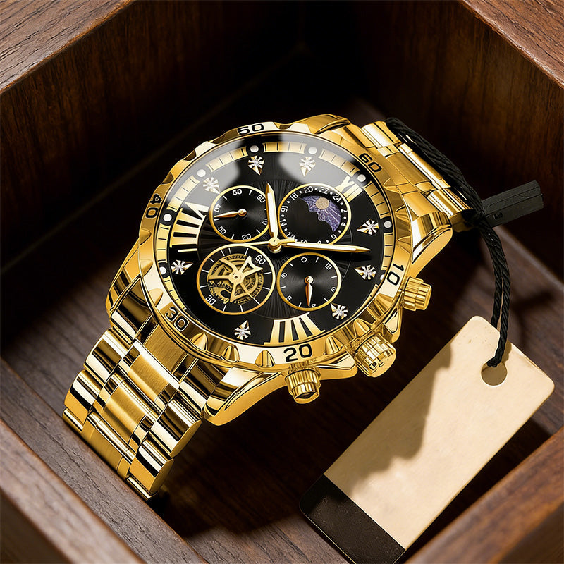 Men's Luminous Waterproof Flywheel Quartz Watch