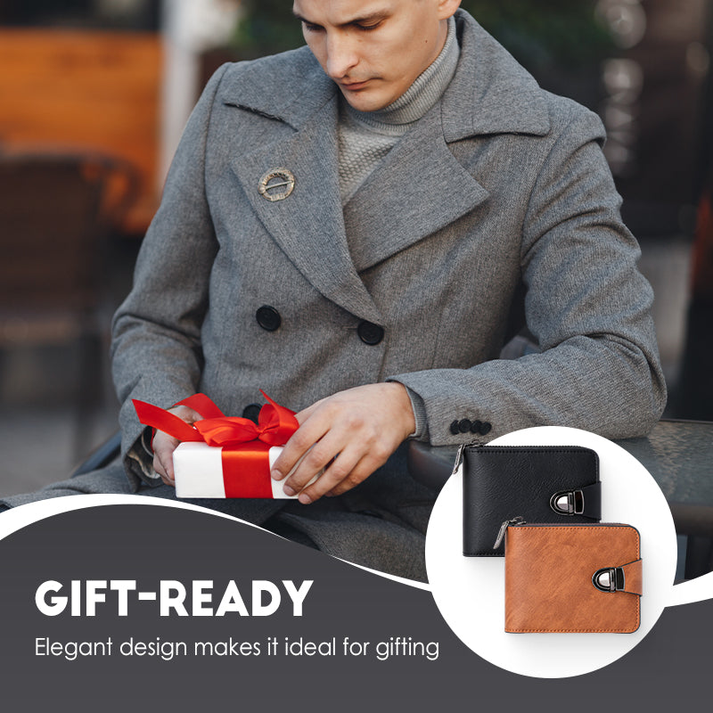 Men's Vintage Compact Zipper Wallet