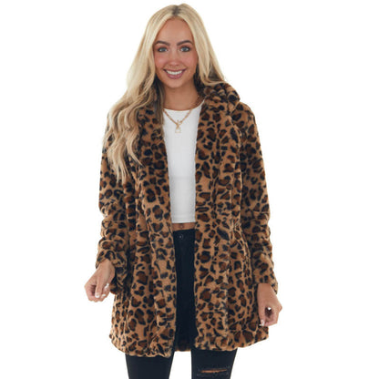📢 60% OFF NOW! 🎉 Women's Plush Leopard Coat – Super-Soft, Warm & Stylish, Viral Fall Outfit 💃📦