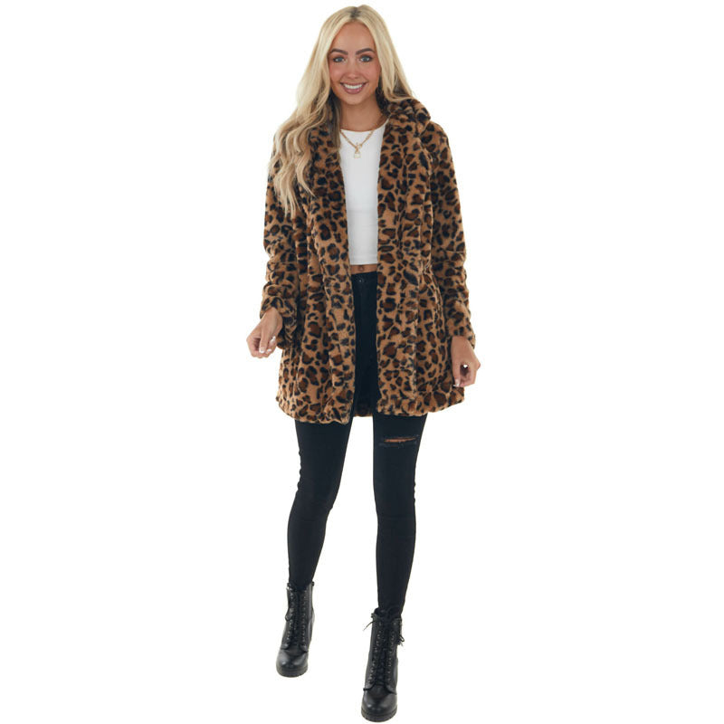 📢 60% OFF NOW! 🎉 Women's Plush Leopard Coat – Super-Soft, Warm & Stylish, Viral Fall Outfit 💃📦