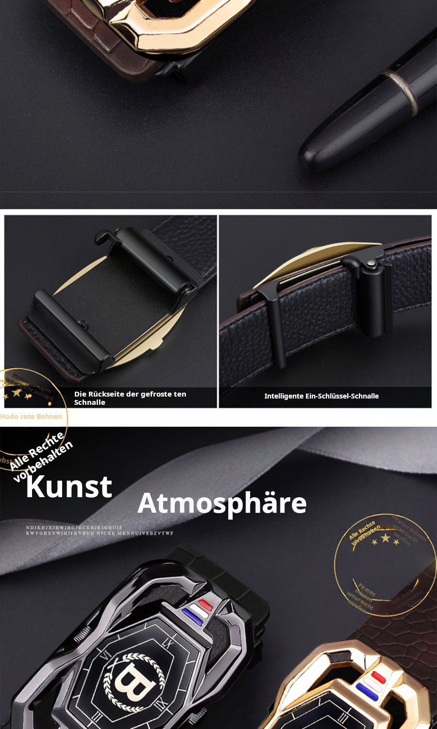 📢📢50%  OFF !! ⏰Leather belt for men with elegant crocodile leather pattern, with automatic buckle and made of cowhide.