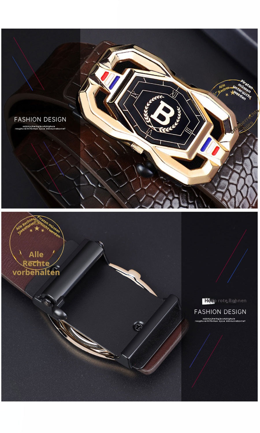 📢📢50%  OFF !! ⏰Leather belt for men with elegant crocodile leather pattern, with automatic buckle and made of cowhide.