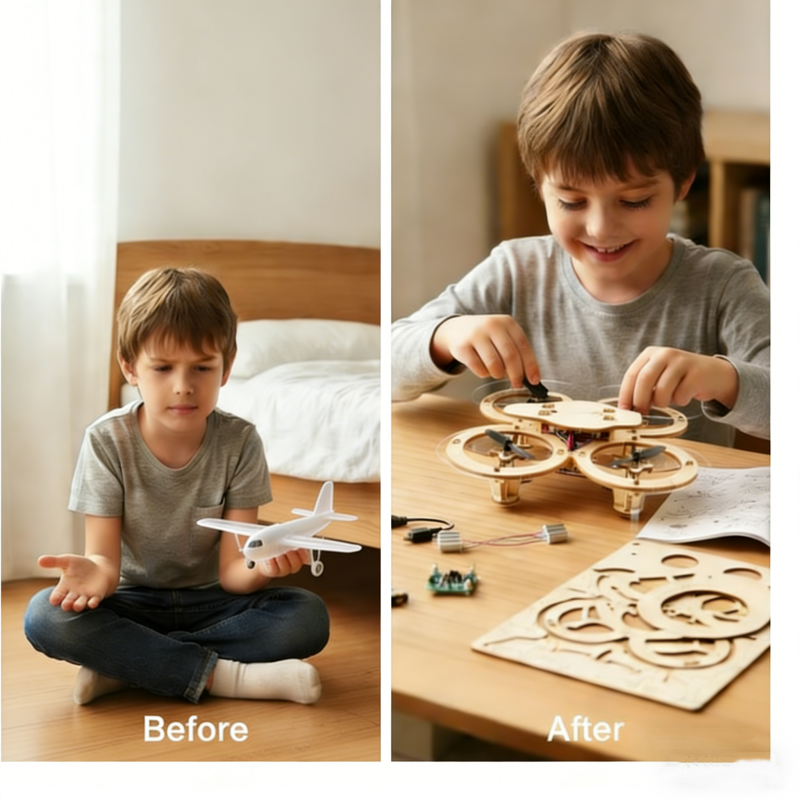 🧩 DIY Wooden Drone Building Kit 🚁