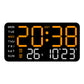 Large digital wall clock with LED display, date display, and thermometer, ideal gift for seniors, decoration for the living room and bedroom