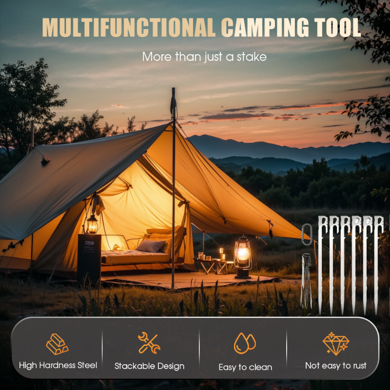 Multifunctional Stainless Steel Tent Stakes