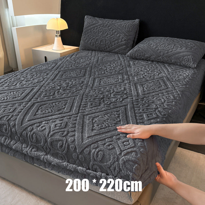 🛏️ Save 50%! ✨ 360° Plush Knit Fitted Sheet – All-around stretch & cozy ✨