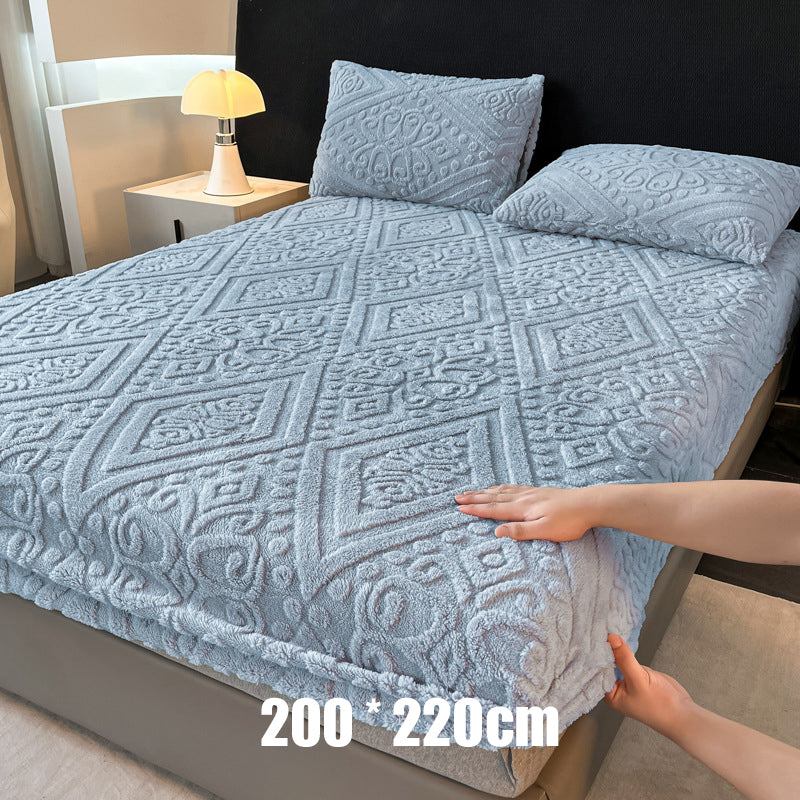 🛏️ Save 50%! ✨ 360° Plush Knit Fitted Sheet – All-around stretch & cozy ✨