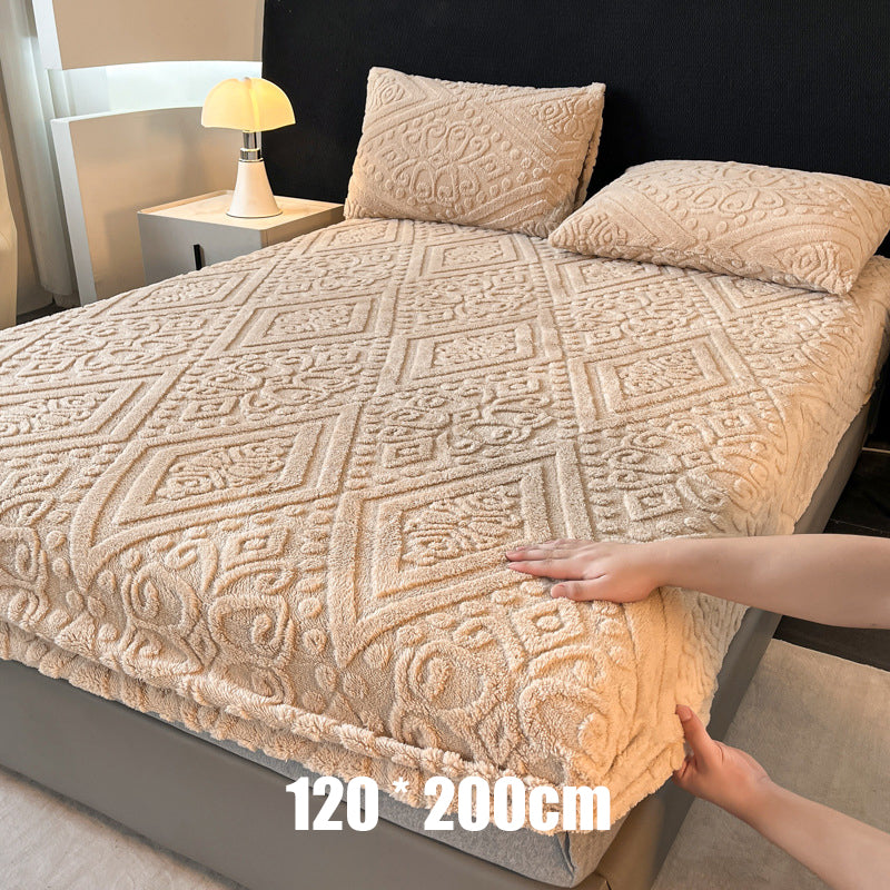 🛏️ Save 50%! ✨ 360° Plush Knit Fitted Sheet – All-around stretch & cozy ✨