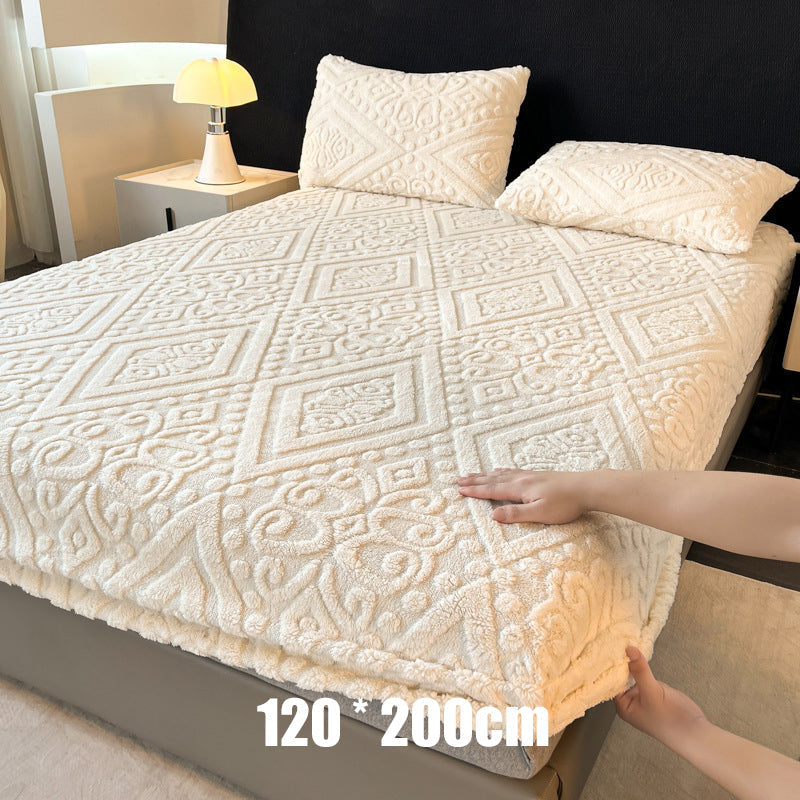 🛏️ Save 50%! ✨ 360° Plush Knit Fitted Sheet – All-around stretch & cozy ✨