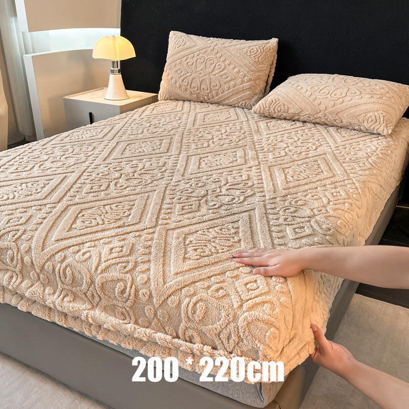 🛏️ Save 50%! ✨ 360° Plush Knit Fitted Sheet – All-around stretch & cozy ✨