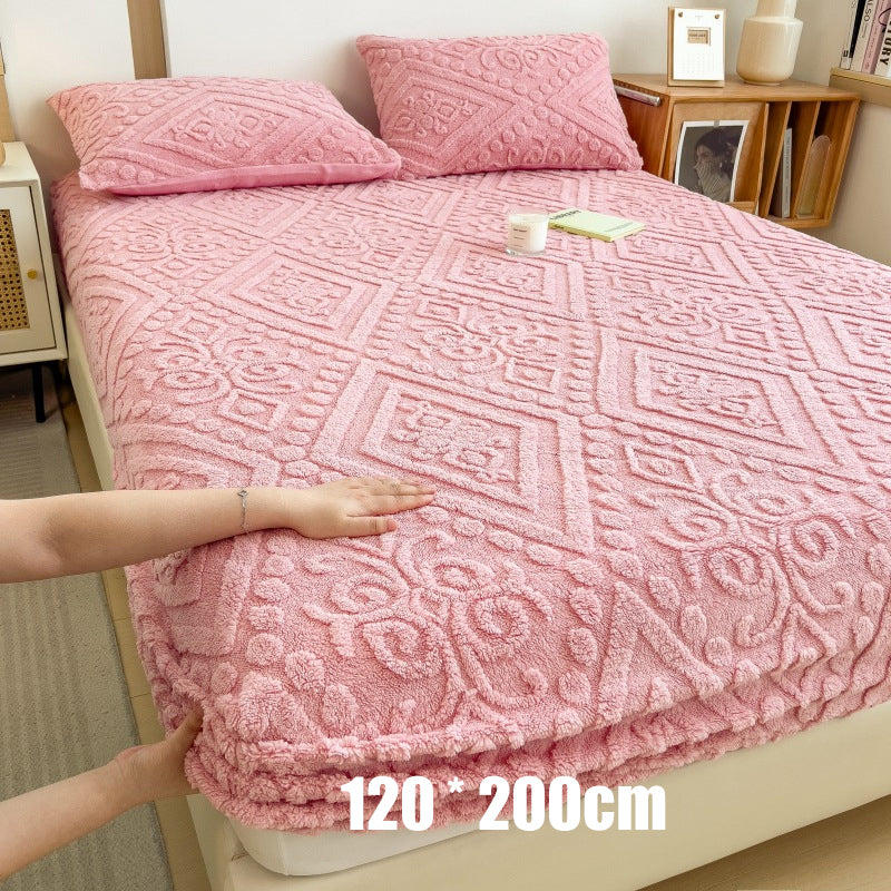 🛏️ Save 50%! ✨ 360° Plush Knit Fitted Sheet – All-around stretch & cozy ✨