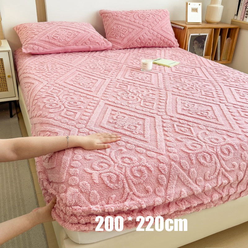 🛏️ Save 50%! ✨ 360° Plush Knit Fitted Sheet – All-around stretch & cozy ✨