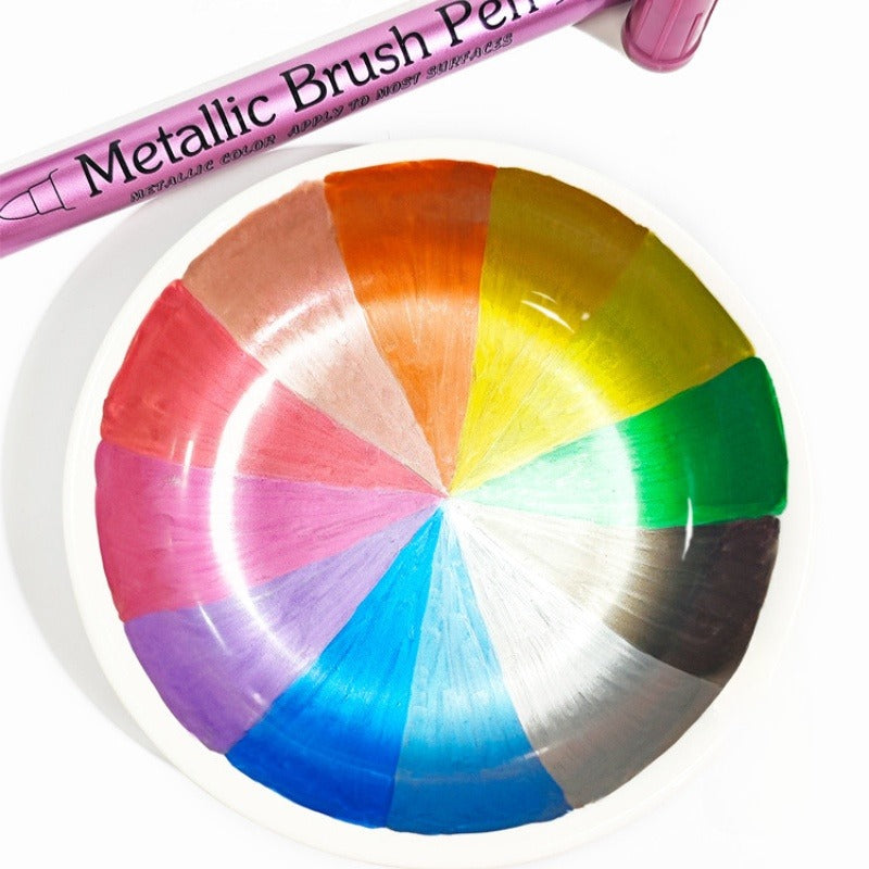 Vibrant Colors Metallic Marker Pens Set