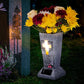 🪔 50% OFF! 💐Solar LED Grave Vase with Ground Spike for Cemetery Headstones – Memorial Flower Holder