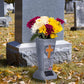 🪔 50% OFF! 💐Solar LED Grave Vase with Ground Spike for Cemetery Headstones – Memorial Flower Holder