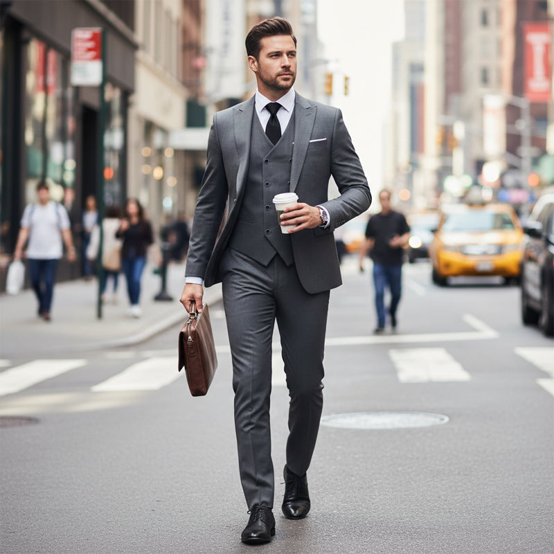 Men's Slim-Fit 3-Piece Suit Set